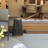 Rocca sfeerlamp tuin solar | aluminium + teakhout | antraciet | 37cm