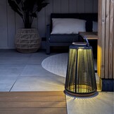 Rocca sfeerlamp tuin solar | aluminium + teakhout | antraciet | 37cm