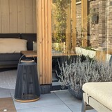 Rocca sfeerlamp tuin solar | aluminium + teakhout | antraciet | 37cm