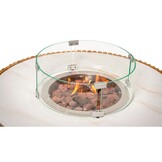 Ibiza vuurtafel | teakhout + keramiek | 90cm rond