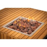 Mida vuurtafel vierkant | teakhout | zand | 95x95xm