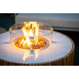 Ibiza vuurtafel | teakhout + keramiek | 90cm rond