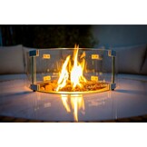 Ibiza vuurtafel | teakhout + keramiek | 90cm rond