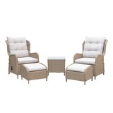 Glasgow lounge balkonset - verstelbaar 2 personen | wicker + aluminium | Royal Sand | 5-delig