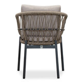 Velora/Dakota beige/antraciet dining tuinset | 4 personen | travertin + touw | 200cm