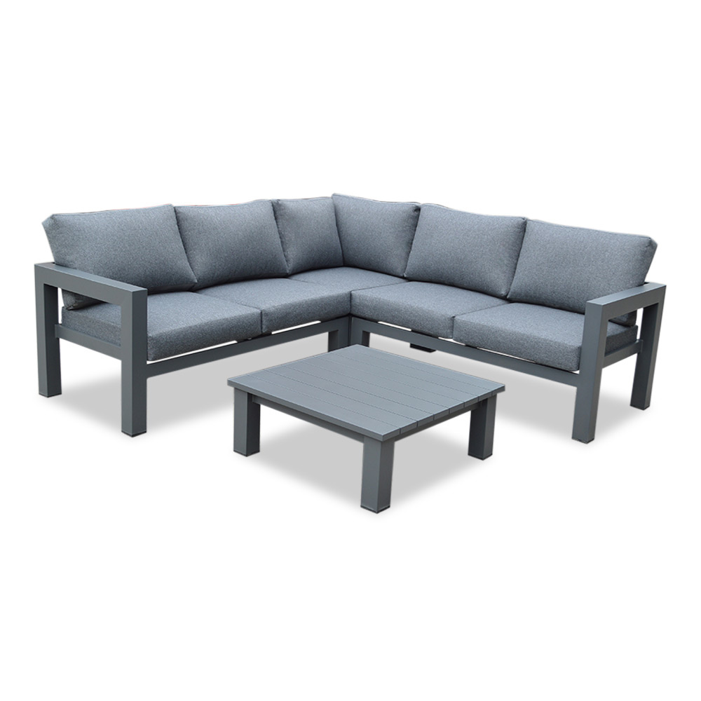 Toronto hoek loungeset 5 personen | aluminium | antraciet | 4-delig - 220x220cm afbeelding