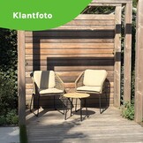 Tulum dining tuinstoel | touw + RVS | Sahara Dust