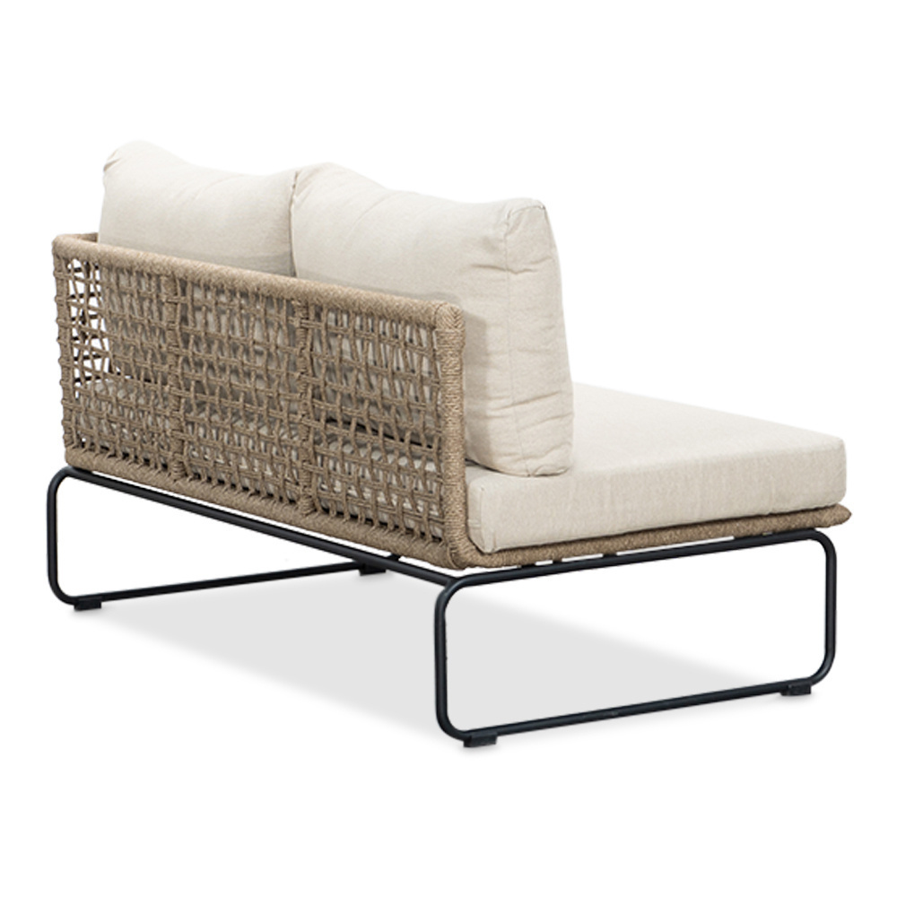 Tulum hoek loungeset met tussenmodule & stoel 7 personen | rvs + touw | Sahara Dust | 5-delig - 261x211cm