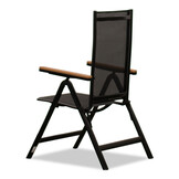 Norali dining tuinstoel verstelbaar set van 4 | textileen + aluminium | antraciet