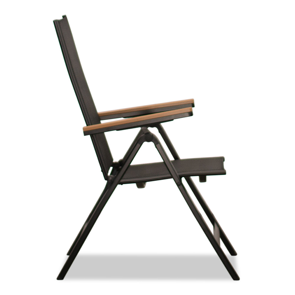 Norali dining tuinstoel verstelbaar set van 6 | textileen + aluminium | antraciet