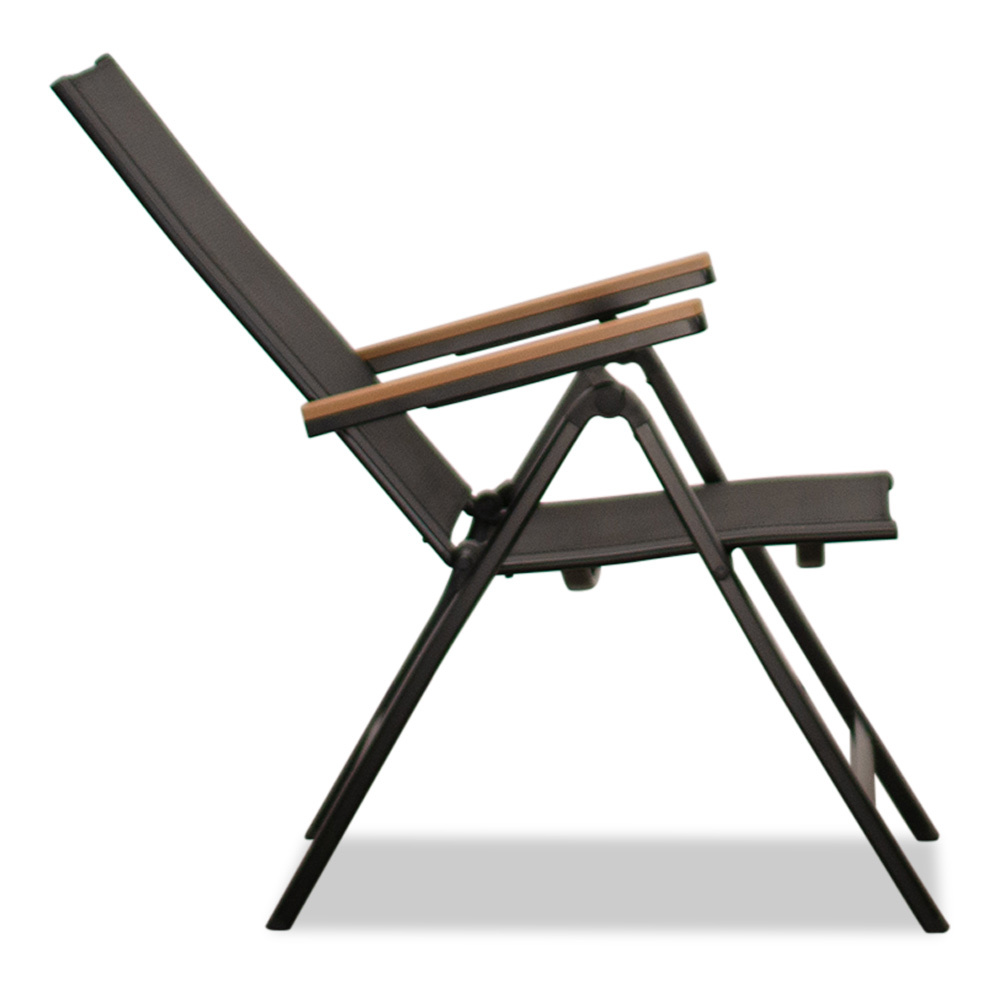 Norali dining tuinstoel verstelbaar set van 6 | textileen + aluminium | antraciet