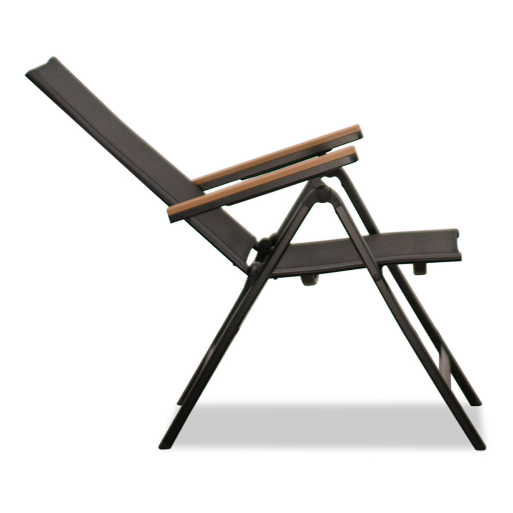 Norali dining tuinstoel verstelbaar set van 8 | textileen + aluminium | antraciet