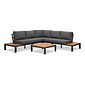 LUX outdoor living Barcelona hoek loungeset 5 personen | aluminium + polywood | antraciet/Light Teaklook | 4-delig - 270x270cm