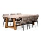 BUITEN living Velora/Dakota beige/antraciet dining tuinset | 6 personen | travertin + touw | 250cm