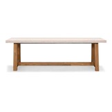 Velora/Dakota beige/wit dining tuinset | 6 personen | travertin + touw | 250cm