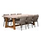 BUITEN living Velora/Dakota beige dining tuinset | 6 personen | travertin + touw | 250cm
