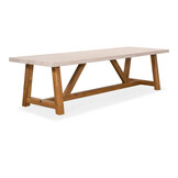 Velora/Carlos taupe dining tuinset | 8 personen | travertin + wicker | 300cm