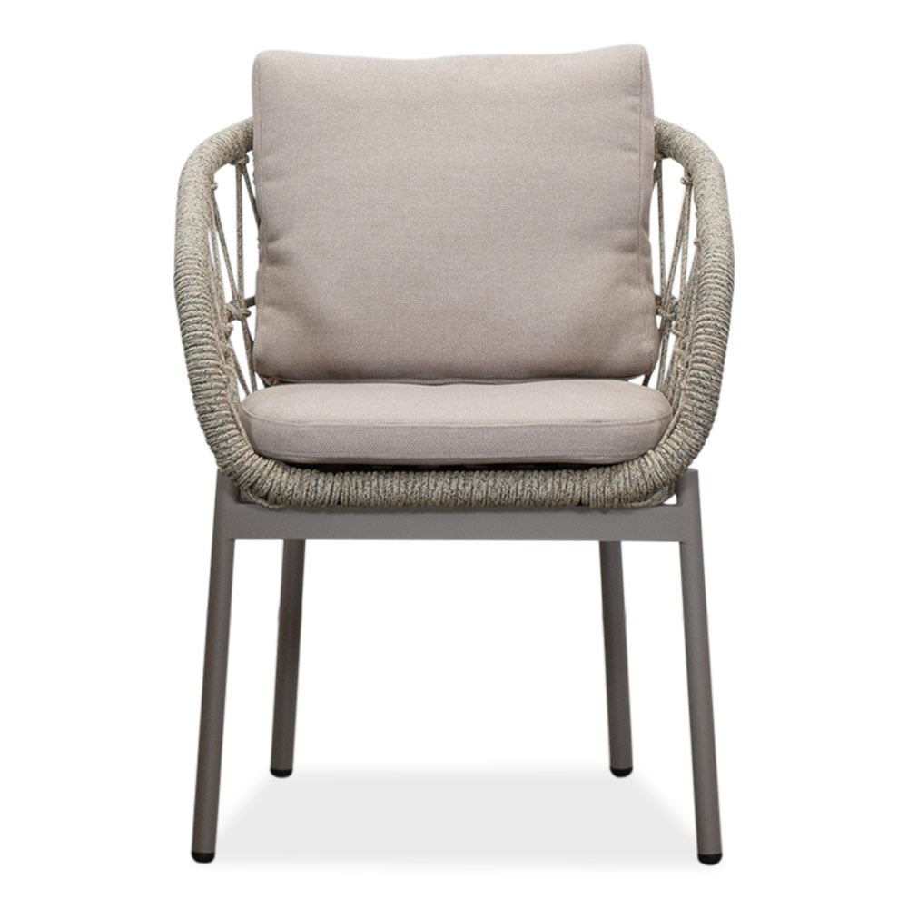 Veltis/Dakota beige dining tuinset 9-delig | travertin + touw | 300cm