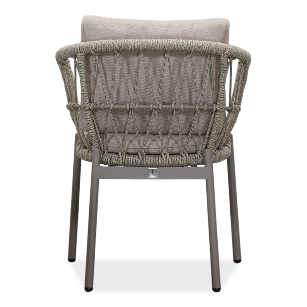 Veltis/Dakota beige dining tuinset 9-delig | travertin + touw | 300cm