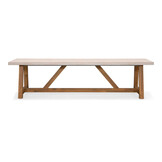 Velora/Dakota beige dining tuinset | 8 personen | travertin + touw | 300cm