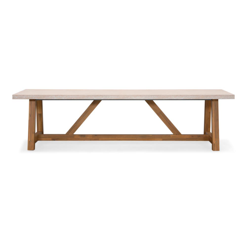 Velora/Dakota beige dining tuinset | 8 personen | travertin + touw | 300cm