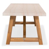 Velora/Rico zand dining tuinset | 8 personen | travertin + aluminium | 300cm