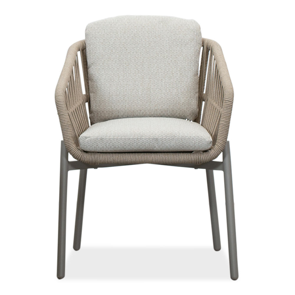 Velora/Rico zand dining tuinset | 8 personen | travertin + aluminium | 300cm