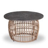 Flow lounge balkonset 2 personen | wicker + betonlook | Bamboo antraciet | 3-delig