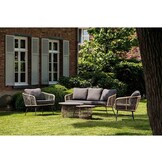 Flow lounge balkonset 2 personen | wicker + betonlook | Bamboo antraciet | 3-delig