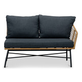 Flow hoek loungeset 5 personen | wicker + aluminium | Bamboo antraciet | 4-delig - 210x210cm