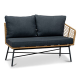 Flow hoek loungeset 5 personen | wicker + aluminium | Bamboo antraciet | 4-delig - 210x210cm