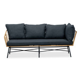 Flow hoek loungeset 5 personen | wicker + aluminium | Bamboo antraciet | 4-delig - 210x210cm