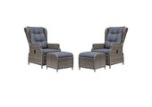 Belfort lounge balkonset - verstelbaar 2 personen | wicker | Kobo Grey | 4-delig