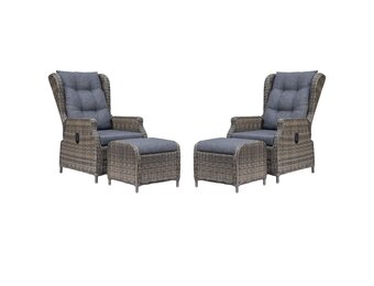 Belfort lounge balkonset - verstelbaar 2 personen | wicker | Kobo Grey | 4-delig