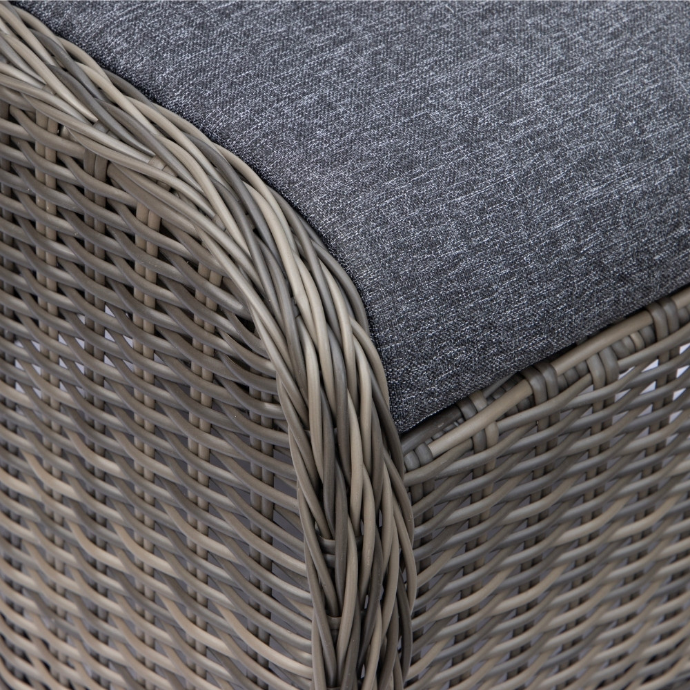 Belfort lounge balkonset - verstelbaar 2 personen | wicker | Kobo Grey | 4-delig