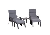 Oregon lounge balkonset - verstelbaar 2 personen | aluminium | antraciet | 5-delig