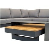 Barbados loungetafel set van 2 | aluminium + teakhout | Natural Teak | 140x70cm