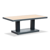 Budapest stoel-bank loungeset met verstelbare tafel 5 personen | aluminium + polywood | antraciet | 4-delig