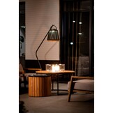 Palermo/Roundi stoel-bank loungeset met vuurtafel 5 personen | aluminium + touw | olijfgroen | 5-delig