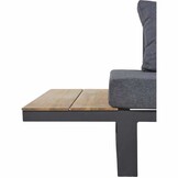 Canyon/Mida hoek loungeset met vuurtafel 5 personen | aluminium + hardhout | antraciet/Light Teaklook | 4-delig - 288x288cm
