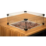 Canyon/Mida hoek loungeset met vuurtafel 5 personen | aluminium + hardhout | antraciet/Light Teaklook | 4-delig - 288x288cm