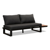 Canyon/Mida hoek loungeset met vuurtafel 5 personen | aluminium + hardhout | antraciet/Light Teaklook | 4-delig - 288x288cm