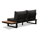Canyon/Mida hoek loungeset met vuurtafel 5 personen | aluminium + hardhout | antraciet/Light Teaklook | 4-delig - 288x288cm
