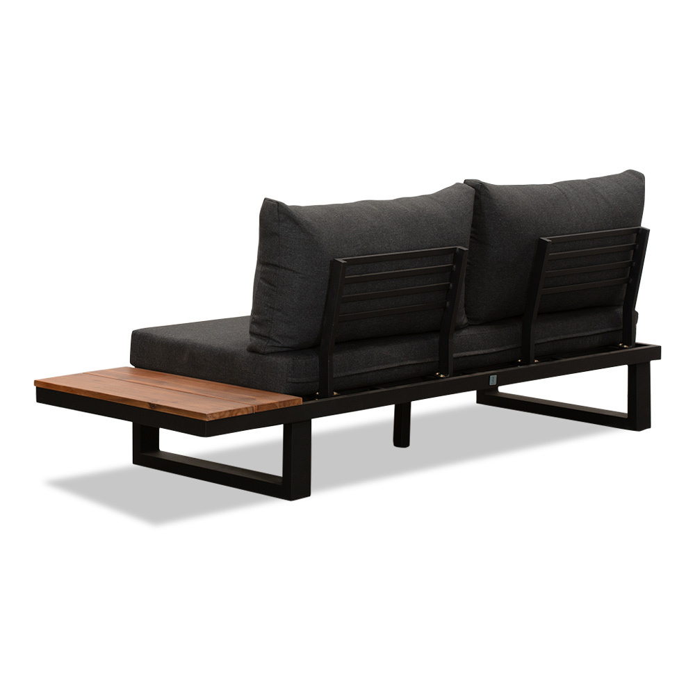 Canyon/Mida hoek loungeset met vuurtafel 5 personen | aluminium + hardhout | antraciet/Light Teaklook | 4-delig - 288x288cm