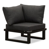 Canyon/Mida hoek loungeset met vuurtafel 5 personen | aluminium + hardhout | antraciet/Light Teaklook | 4-delig - 288x288cm