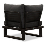 Canyon/Mida hoek loungeset met vuurtafel 5 personen | aluminium + hardhout | antraciet/Light Teaklook | 4-delig - 288x288cm