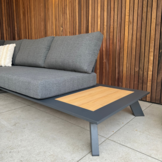 Fermo/Mida hoek loungeset 5 personen | aluminium + teakhout | met vuurtafel | 3-delig - 277x277cm