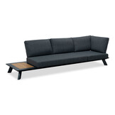 Fermo/Mida hoek loungeset 5 personen | aluminium + teakhout | met vuurtafel | 3-delig - 277x277cm