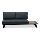 Fermo/Mida hoek loungeset 5 personen | aluminium + teakhout | met vuurtafel | 3-delig - 277x277cm