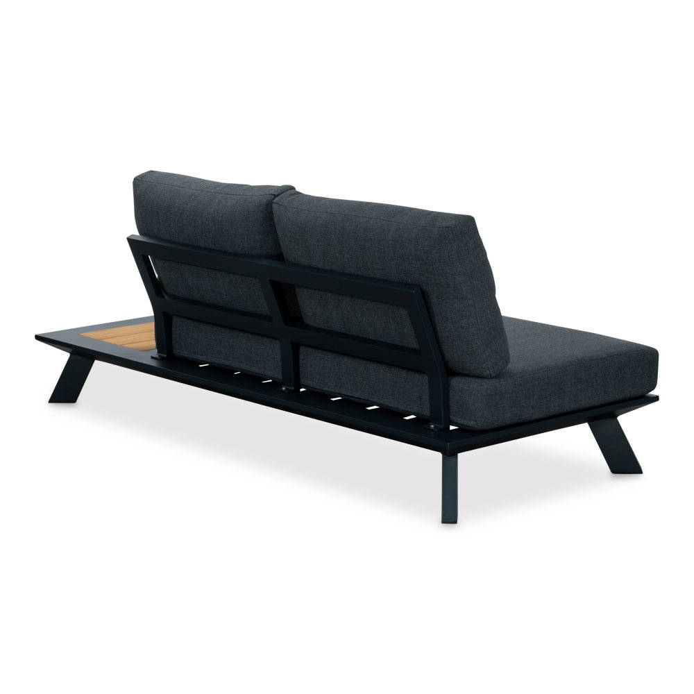 Fermo/Mida hoek loungeset 5 personen | aluminium + teakhout | met vuurtafel | 3-delig - 277x277cm